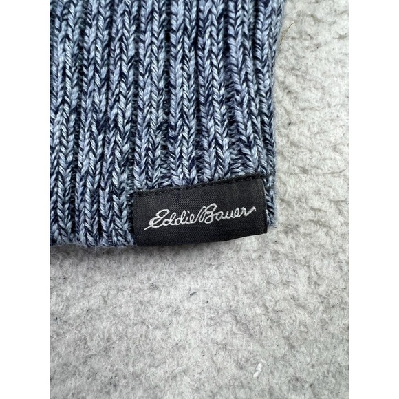 Eddie Bauer Sweater Mens Large Blue Marled Cotton Crewneck Pullover - Picture 3 of 9